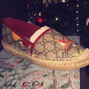Gucci Red and Brown Espadrilles
